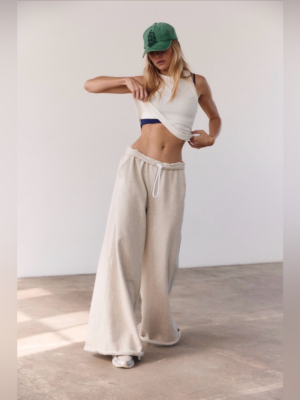 FP Movement by Free People Cream Wide-Leg Lounge Pants